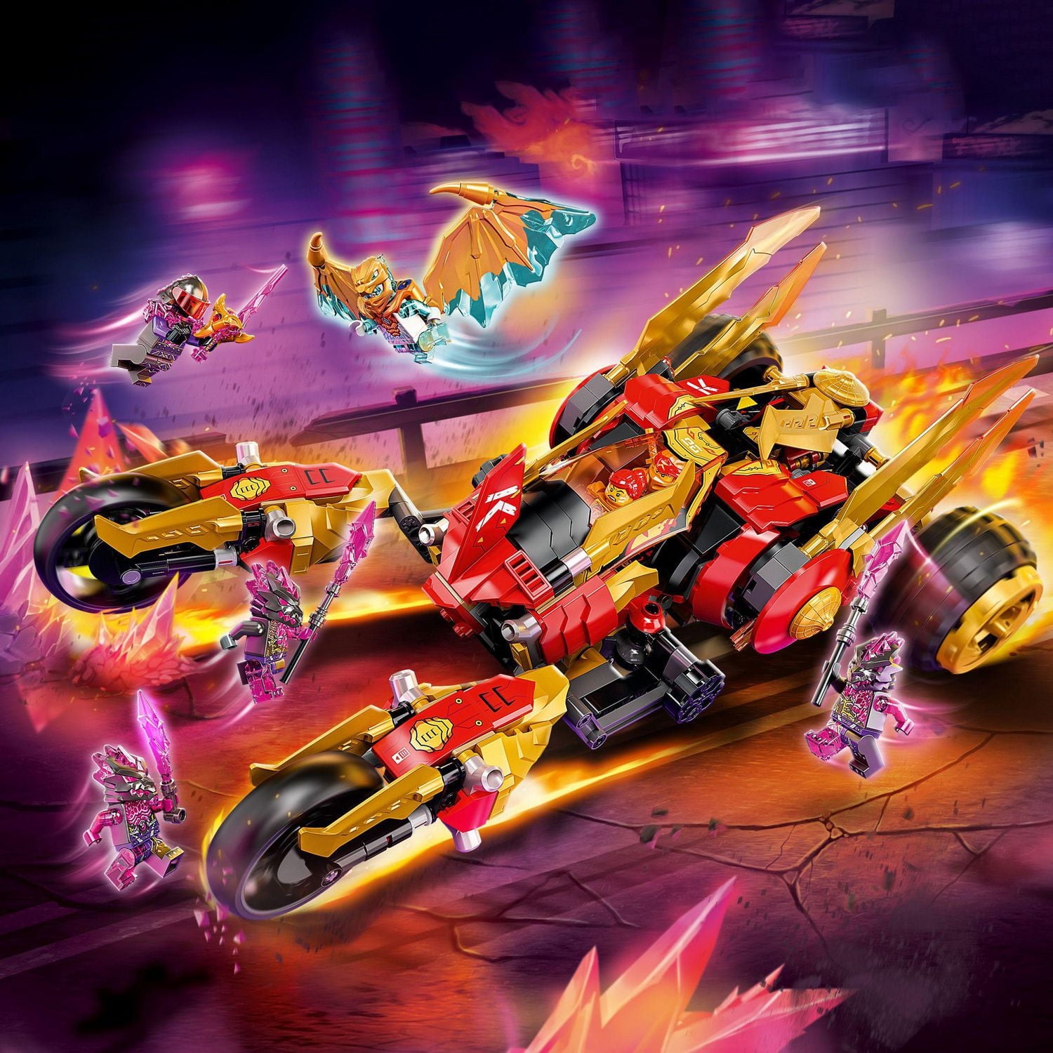 LEGO Ninjago Kai's Golden Dragon Raider 71773 Toy Building