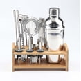 thumbnail image 1 of 12 Pieces Cocktail Set Bar Kit Bar Tool Set, 750ml Stainless Steel Martini Shaker With Wooden Stand, 1 of 5
