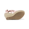 thumbnail image 3 of BLISSFUL STEP Chaussures pour Femmes Espadrilles à Lacets Sandales Compensées à Plateforme Rose Pâle 7, 3 of 8