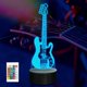 thumbnail image 1 of Guitar Gift, Bass Guitar Musical Instruments Illusion Night Light Festival Birthday Day Children Present, 1 of 6