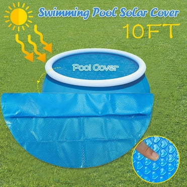 Qocolhg 10-Foot Round Solar Cover | Pool Cover | Heat Retaining Blanket for In-Ground and Above-Ground Swimming Pools | Use Sun to Heat Pool | Swimming Pool Accessories