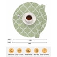 thumbnail image 6 of 15 Inch Round Placemats Set of 4, Sage Green Moroccan Non Slip Heat Insulation PP Table Mats, Boho Ethnic Chic Abstract Geometric Washable Place Mats for Kitchen Dining Party Table Decor, 6 of 7