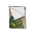 thumbnail image 2 of United States Soft Flannel Fleece Throw Blanket, Central Park from the Air Surrounded by Buildings Downtown View, Cozy Plush for Indoor and Outdoor Use, 60" x 80", Fern Green Sand Brown, by Ambesonne, 2 of 6