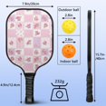 thumbnail image 3 of Pickleball Paddles Set,Pioneer Flower Floral Print Pattern Fiberglass Surface Pickleball Racket Set with 2 Indoor Outdoor Pickleball Balls and Pickleball Bag,Pickle-ball Equipment, 3 of 6