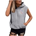 thumbnail image 1 of Sombrero Superior para las Mujeres Manga Corta Delantera Y Trasera Impresa Cuerda de Bolsillo con Capucha Sudadera Superior, Desgaste Casual Toda la Temporada, 1 of 8