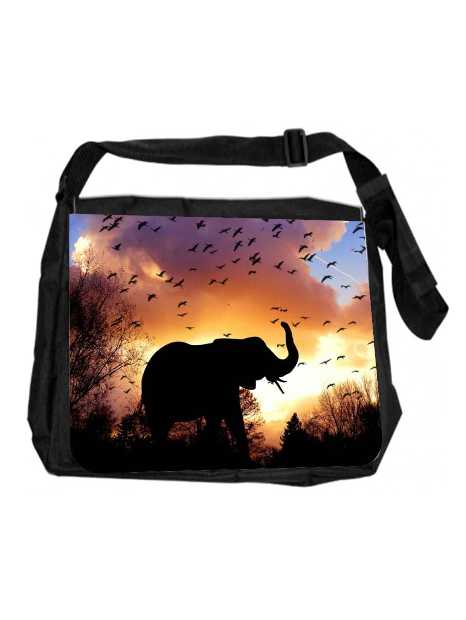 Elephant Painting Laptop Messenger Bag Elephants Gift Present 