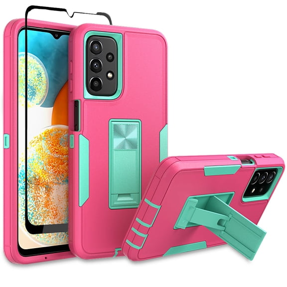 NIFFPD Samsung A23 5G, Galaxy A23 5G Case with Screen Protector Magnetic Kickstand Car Mount Protection Case Cover for Samsung Galaxy A23 5G Rose red&Green