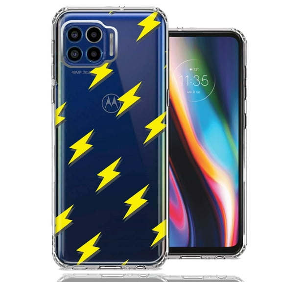 MUNDAZE for Motorola One 5G Electric Lightning Bolts Design Double Layer Phone Case Cover