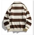 thumbnail image 5 of Men'S Polo Shirts Retro Long Sleeve Lapel Striped Loose Casual Golf Shirts, 5 of 9