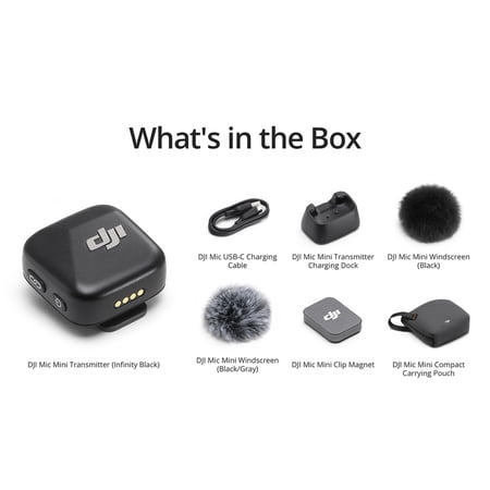 ピンマイク ワイヤレス iphone 風防 DJI Mic Miniトランスミッター（インフィニティブラック）