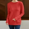 thumbnail image 2 of Women's Sweaters Pullover Off Shoulder Cropped Casual Knit Romantic Date Night Outfit Sweater Loose Fit Ribbed Long Sleeve Top Soft Comfortable Round Neck Basic Tunic Blouse For Fall Winter, 2 of 5
