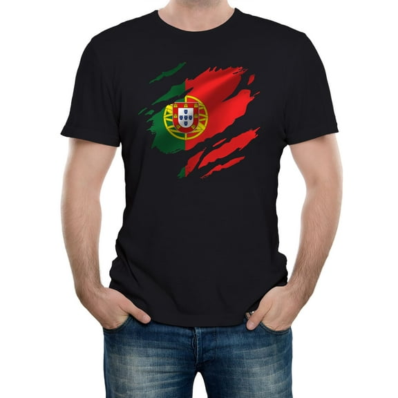 Torn Portugal Flag Men's Graphic T-Shirt | Portuguese National Pride Tee
