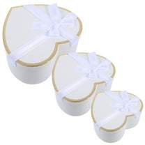 HONITANO Heart Shaped Flower Box 1 Set Paperboard for Cosmetics Valentine's Day Wedding Party
