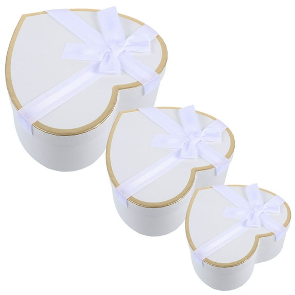 HONITANO Heart Shaped Flower Box 1 Set Paperboard for Cosmetics Valentine's Day Wedding Party
