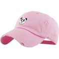 thumbnail image 1 of Panda Vintage Distressed Dad Hat Pink Adjustable Baseball Cap Hip Hop Animal SWAG Polar Bear Bamboo Giraffe Tiger, 1 of 4