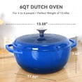 thumbnail image 5 of Magicplux 6 Qt Enameled Cast Iron Dutch Oven, Blue, 5 of 8