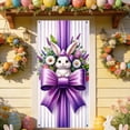 thumbnail image 4 of weibbin Easter Bunny Door Banner with Eggs - 35x71 Inch Vertical Polyester Flag for Front Door, Spring Party Backdrop, Style B, 4 of 6