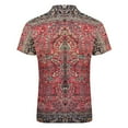 thumbnail image 5 of Antique Persian Red Rug Men Zipper T-shirt Summer Casual Short Sleeve T-shirt Top, 5 of 7
