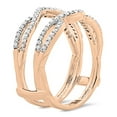 thumbnail image 2 of Dazzlingrock Collection Round White Diamond Women's Wedding Double Guard Ring Band (0.35 ctw, Color I-J, Clarity I2-I3) in 10K Rose Gold, Size 6, 2 of 6