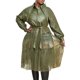 thumbnail image 2 of Abrigo para mujer, cuello en V, vestido de cuero ajustado, informal, cuello levantado, costura, mangas de color sólido, vestido, gabardina informal, chaqueta, Tops Fridja  po5217, 2 of 7