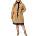 thumbnail image 2 of GRACE & GRANDEUR Women's Plus Size Peacoat Single-Breasted Mid-Length Overcoat, 2 of 7