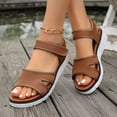 thumbnail image 3 of Rokment Athletic Orthopedic Walking Sandals for Women 2026 Comfortable Breathable Mesh Memory Foam Wedge Heels Arch Support Non Slip Work Summer Shoes Brown Size 7.5, 3 of 6