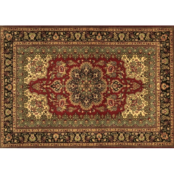 Ahgly Company Indoor Rectangle Medallion Brown Traditional Area Rugs, 8' x 10'