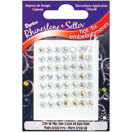 - Rhinestone Setter Hot-Fix Glass Stones 5mm 49/Pkg-Crystal AB