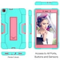 thumbnail image 4 of Dteck Case With Screen Protector For Samsung Galaxy Tab A 8.0 SM-T290 2019 Released (8.0 inches),Shockproof Rubber Armor Hybrid Case Kickstand Hard Protective Cover ,Mint+Rose, 4 of 6