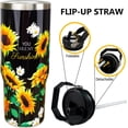 thumbnail image 3 of 30oz Sunflower Tumbler with Handle and Straw, Stainless Steel Vacuum Insulated Flip Straw 30 oz Coffee Tumbler, Spill Proof Travel Mug, Sunflower Decor Gifts for Women, 3 of 6