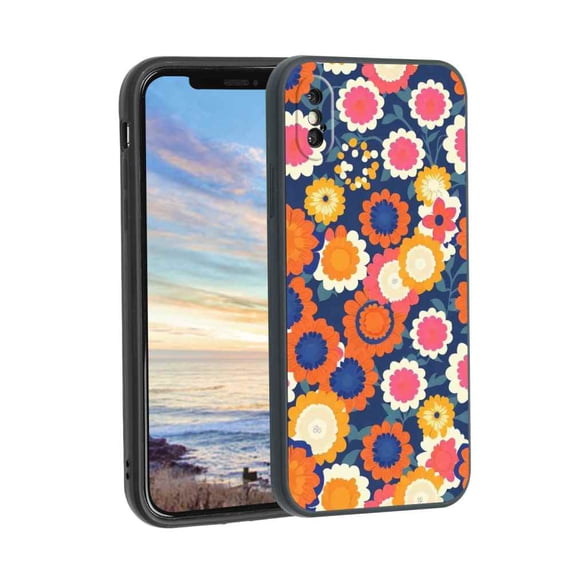 flower-aesthetic-2 Phone Case, Degined for iPhone XS Max Case Men Women, Flexible Silicone Shockproof Case for iPhone XS Max