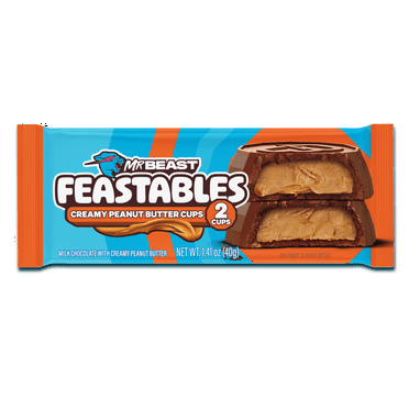 Feastables MrBeast Peanut Butter Cups, 1.41 oz (35g), 2 Count