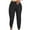Black, variant on Women's Faux Leather Jogger Pants Mid Waist Elastic Cuff Casual Track Trousers Size S-XXXL