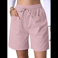 thumbnail image 2 of Pantalones Cortos Casuales Omen con Cordón Ajustable, Cintura Elástica, Cómodos, de Verano, con Bolsillos, Rosa, XXL, 2 of 9