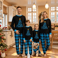 thumbnail image 4 of RUINIXCW Family Christmas Pajamas Matching Sets Xmas PJS Holiday Jammies for Whole Family Letters Long Sleeve Tops and Plaid Pants Family Christmas Outfits Sleepwear, 4 of 10