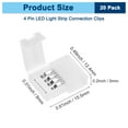 thumbnail image 3 of Uxcell 20-Pack Conectores de luces LED RGB de 4 pines de 8 mm para tiras de luz 5050 2835 Iluminación DIY [Blanco], 3 of 6