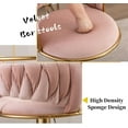 thumbnail image 5 of LukeAlon Modern Velvet Adjustable Barstools Set of 2, 360° Swivel Counter Stools with Golden Base Upholstered Open Back Tall Bar Chairs with Footrest for Home Pub Kitchen, Pink, 5 of 8