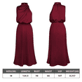 thumbnail image 5 of Ladies Elegant Sleeveless Halter Satin Summer Wedding Long Evening Dresses(M)-Dark red-M, 5 of 6