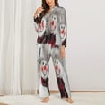 thumbnail image 3 of Junzan Christmas Snowman With Hat Print Womens Pajama Sets,Long Sleeve Button Down For Women Pjs 2 Piece, 3 of 9