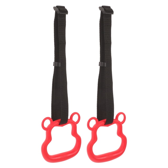 BRIGHTFUFU 1 Paire Anneaux d'Exercice Réglables Renforcent le Corps Rouge Entraînement Intérieur ABS 5.1*4.5*0.8 Po