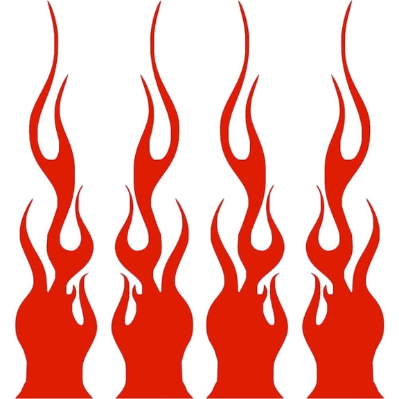 vlrwzc Motorcycle Flame Stickers 4pcs Vinyl Racing Sports Flame Stripe Decal Personality Reflective Stickers for Car Truck Motorcycle