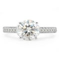 thumbnail image 2 of 1 4/9 ct. t.w Center 7MM Round Cut Lab Created Moissanite Diamond Solitaire Engagement Ring For Women In 10K Solid White Gold (G-H Color, VVS1 Clarity, 1.45 Cttw)-9, 2 of 7