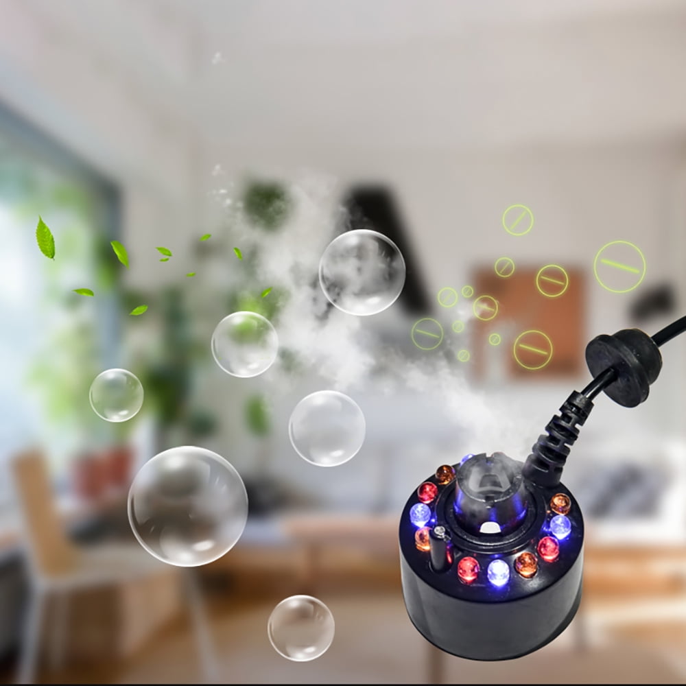 Aquarium Mist Maker 12 Led Lighting Pond Fog Maker Fog Machine Air