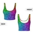 thumbnail image 3 of Sikiie Colorful Glitter Print Strappy Sports Bra for Women Padded Push Up Sports Bra Athletic Running Sports Bra Workout Bra Yoga Bra, 3 of 5
