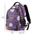 thumbnail image 2 of FORMRS Unisex Backpack Elementary School Travel Bookbag with Reflective Stripes, Halloween Black Cat, 2 of 7
