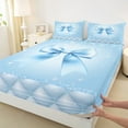 thumbnail image 3 of Castle Fairy Cute Bowtie Twin Sheet Sets 3pcs for Female Men Women,Geometric Plaid Grid Twin Fitted Sheet Microfiber,Bling Glitter Breathable Flat Sheet,Super Cozy Room Decor, 3 of 7