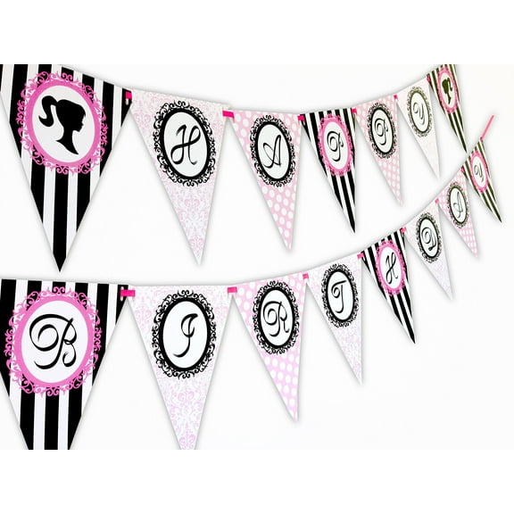Glamour Girl Happy Birthday Banner Pennant