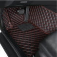 thumbnail image 6 of Tuqiang Universal Fit PU Leather Car Floor Mats Left Drive Floor Liner Automobile Rugs Cover Front And Rear Row Fit Suspension Pedal Model 5pcs Black and Red, 6 of 8