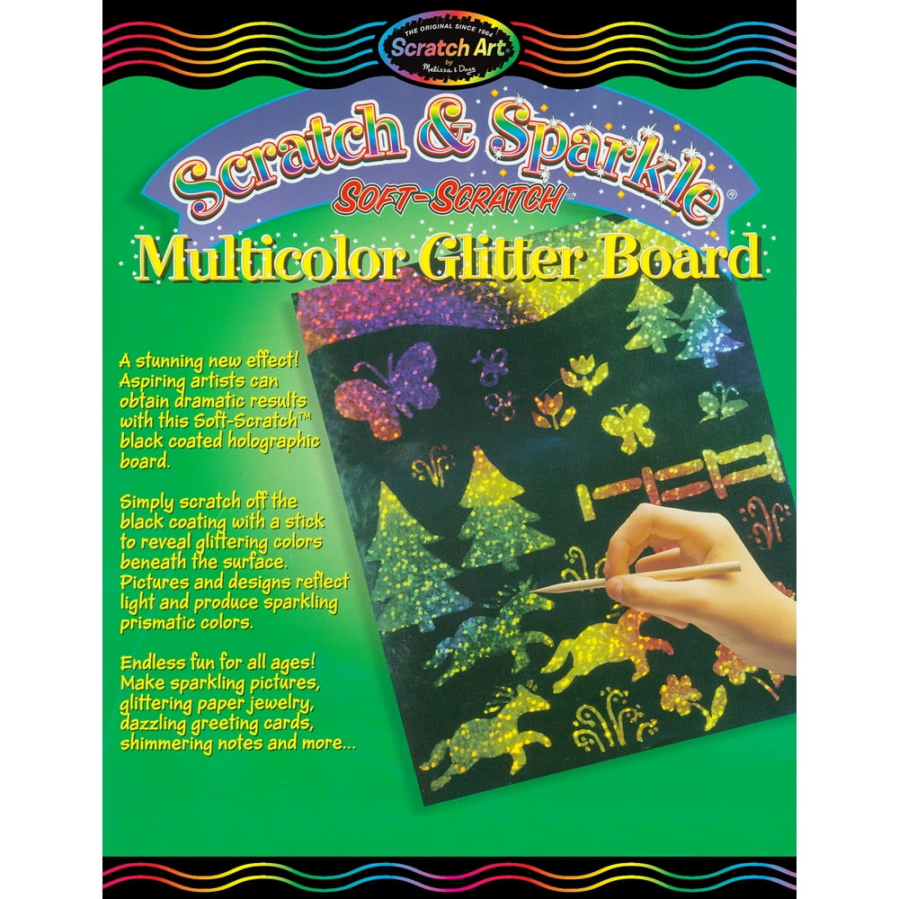 Melissa & Doug Scratch and Sparkle, Multicolor Glitter, 30Boards