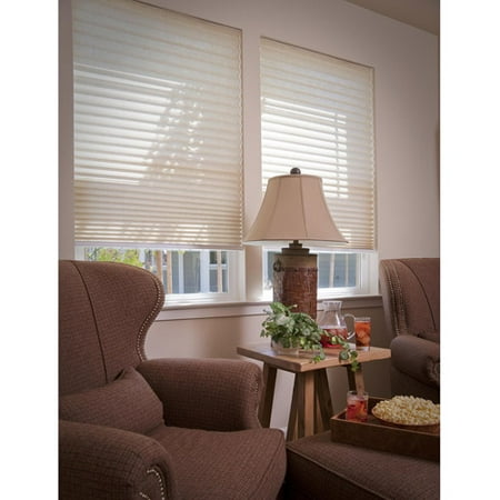 No-Tools, Easy-Lift, Trim-At-Home, Pleated Light-Filtering Shade, Natural